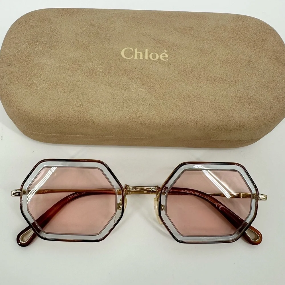 Chloe CE146S Tally Octagonal Sunglasses Pink Lens
